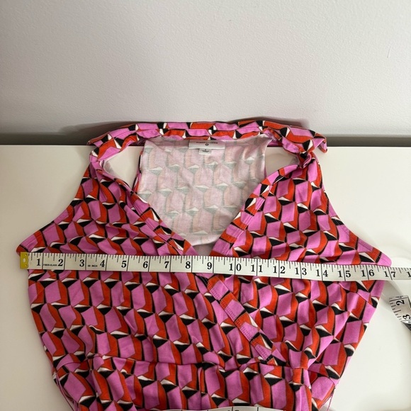 Diane Von Furstenburg DVF X Target - pink geometric collared jumpsuit Small - Picture 10 of 13